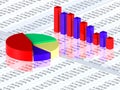 Spreadsheet with colorful graph Royalty Free Stock Photo