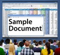 Spreadsheet Document Information Financial Startup Concept