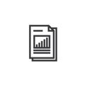 spreadsheet document paper outline icon. isolated note paper icon in thin line style for graphic and web design. Simple flat symbo