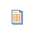 spreadsheet document paper outline icon. isolated note paper icon in thin line style for graphic and web design. Simple flat symbo