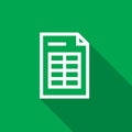 Spreadsheet document paper outline icon. thin line style for graphic and web design. Simple flat symbol vector Illustration.