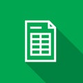 Spreadsheet document paper outline icon. thin line style for graphic and web design. Simple flat symbol vector Illustration. Royalty Free Stock Photo