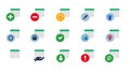 Spreadsheet financial accounting business data editor icon set collection blue vector