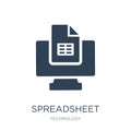 spreadsheet icon in trendy design style. spreadsheet icon isolated on white background. spreadsheet vector icon simple and modern