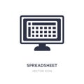 spreadsheet icon on white background. Simple element illustration from Technology concept