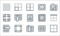 spreadsheet line icons. linear set. quality vector line set such as border, delete column, column, columns, columns, narrow,