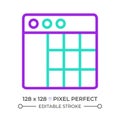 Spreadsheet two color line icon Royalty Free Stock Photo