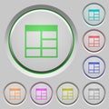 Spreadsheet vertically merge table cells push buttons Royalty Free Stock Photo