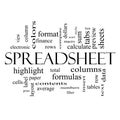 Spreadsheet Word Cloud Concept in black and white