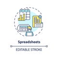 Spreadsheets concept icon