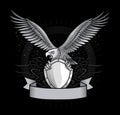 Spred Winge Eagle with Claws on the Shield Royalty Free Stock Photo