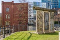 Spree-Bogen with the building of the Ernst-Freiberger foundation and a part of the Berlin Wall Royalty Free Stock Photo