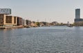 Spree river embankment in Berlin, Germany