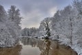 Spremberg river Spree in Winter Royalty Free Stock Photo