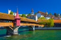 Spreuer bridge in the historic city center of Lucerne, Lucerne, Switzerland Royalty Free Stock Photo