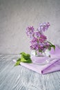 Sprig of lilac still life