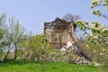 Spring in an abandoned, collapsed village