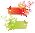 Spring abstract floral banners with butterflies Royalty Free Stock Photo