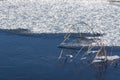Spring abstract of melting ice on a pond Royalty Free Stock Photo