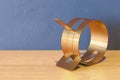 Spring Action Hose Clamp on the wooden table. 3D rendering