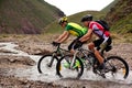 Spring adventure mountain bike competition Royalty Free Stock Photo