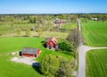 Spring aerial landscape