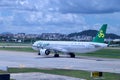 Spring Airlines Airbus A320 in Shanghai Pudong Airport, China