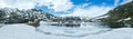 Spring Alps mountain lake panorama (Switzerland) Royalty Free Stock Photo
