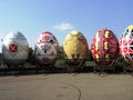 Preparation for a bright Easter holiday painted eggs Royalty Free Stock Photo