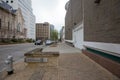 Spring, 2016 - Austin, Texas, USA - Austin Central Street in downtown. Empty wide sidewalk in downtown Austin Royalty Free Stock Photo