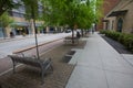 Spring, 2016 - Austin, Texas, USA - Austin Central Street in downtown. Empty wide sidewalk in downtown Austin Royalty Free Stock Photo