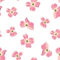 Spring autumn flowers seamless Pattern. Watercolor style floral background Royalty Free Stock Photo