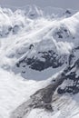 Spring avalanche and snow cornices.