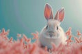 Spring awakening Serene white rabbit captures the essence of spring