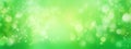 Spring background, abstract banner, green blurred bokeh lights Royalty Free Stock Photo
