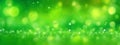 Spring background, abstract banner, green blurred bokeh lights Royalty Free Stock Photo