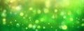 Spring background, abstract banner, green blurred bokeh lights Royalty Free Stock Photo