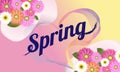 Spring background with beautiful flower and heart. Can be used for template, banners, wallpaper, flyers, invitation, posters, Royalty Free Stock Photo