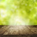 Spring background with empty table Royalty Free Stock Photo