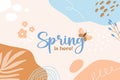 Spring background with floral concept and lettering Royalty Free Stock Photo