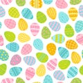 Spring background with painted Easter eggs. Digital paper. Vector hand-drawn illustration in pastel colors. Ideal for Royalty Free Stock Photo