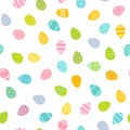 Spring background with painted Easter eggs. Digital paper. Vector hand-drawn illustration in pastel colors. Ideal for Royalty Free Stock Photo