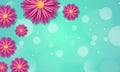 Spring background with paper flowers on a blue background Royalty Free Stock Photo