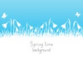 Spring background with snowdrops