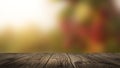 Spring background table. Green washed bokeh background