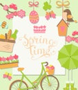 Spring background, vector illustration.