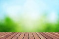 Spring background with wooden floor Royalty Free Stock Photo