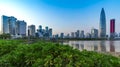 Spring bamboo tower, a landmark building in Shenzhen Bay, Shenzhen, China Royalty Free Stock Photo