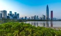 Spring bamboo tower, a landmark building in Shenzhen Bay, Shenzhen, China Royalty Free Stock Photo