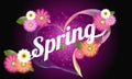 Spring banner with beautiful flower and heart. Can be used for template, banners, wallpaper, flyers, invitation, posters, Royalty Free Stock Photo